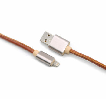 CABLE DE DATOS USB IPHONE CUERO 5G-6G-7G 2 MTRS