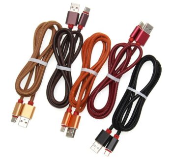 CABLE DE DATOS USB SAMSUNG V8 CUERO 5G-6G-7G 2 MTRS