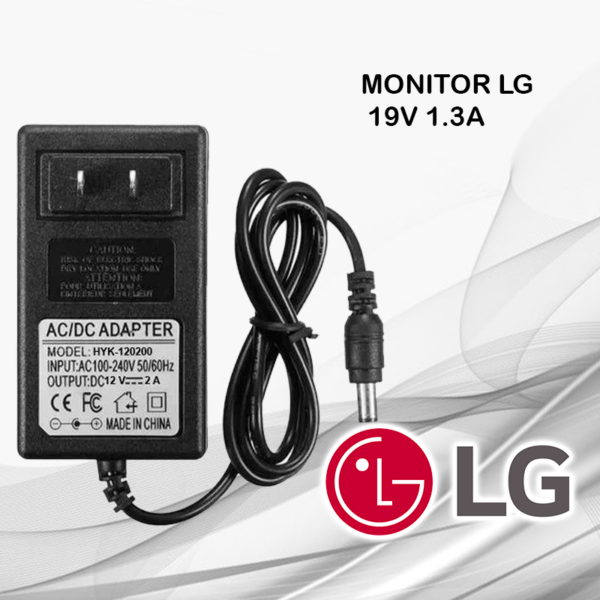 CARGADOR PARA MONITOR LG 19V 1.3A