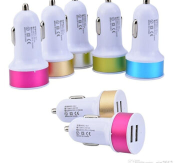 CARGADOR VEHICULAR 2 USB 1A COLORES