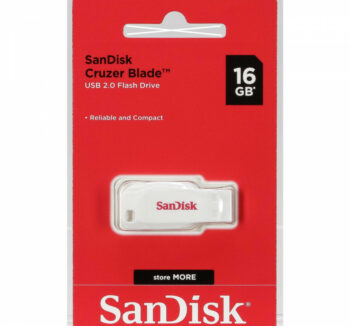 FLASH MEMORY 16GB SANDISK CRUZER BLADE USB WHITE