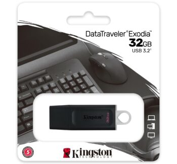 FLASH MEMORY 32GB KINGSTON EXODIA BLACK 3.2