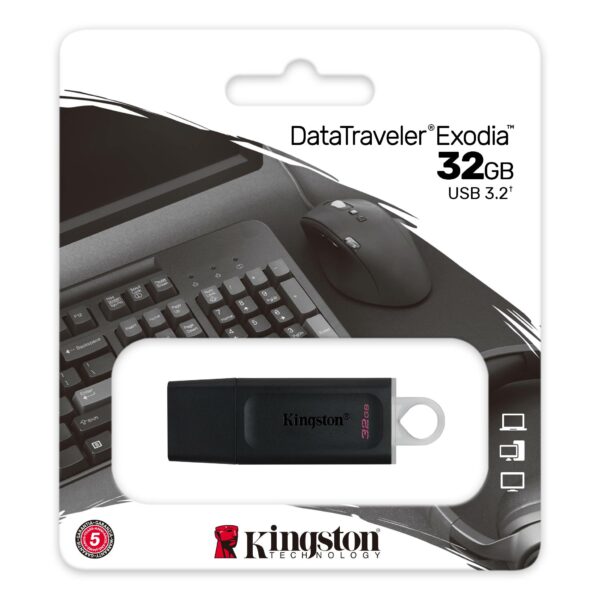 FLASH MEMORY 32GB KINGSTON EXODIA BLACK 3.2