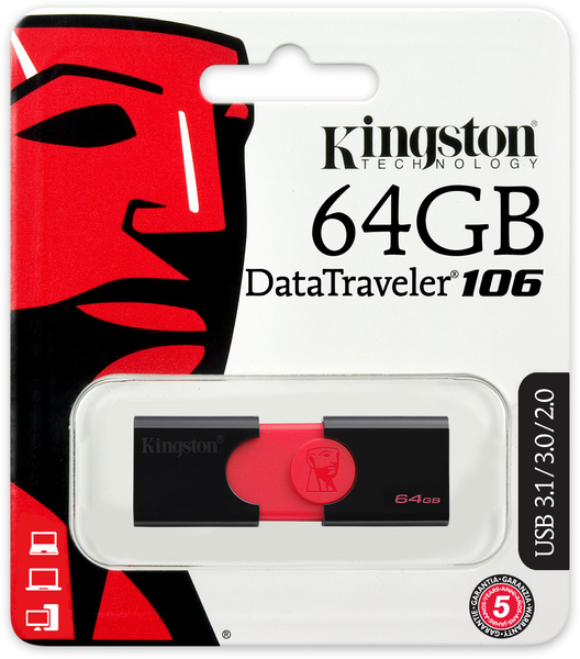 FLASH MEMORY 64GB 3.0 KINGSTON DATATRAVELER 106