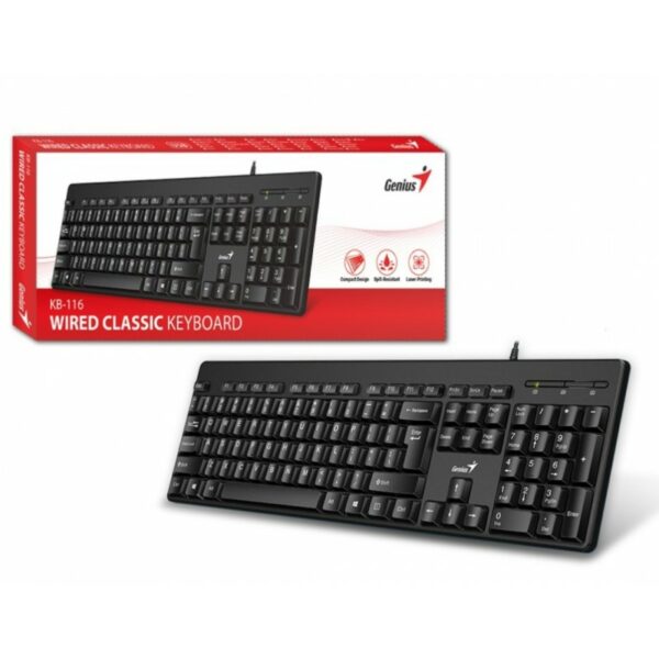 TECLADO GENIUS KB-116 USB BLACK