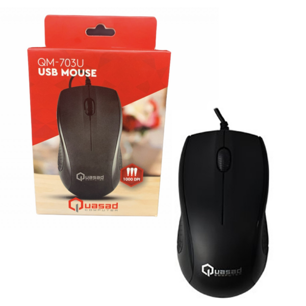 MOUSE QUASAD QM-703U 3D WIRED BLACK