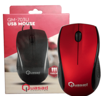 MOUSE QUASAD QM-703U 3D WIRED ROJO